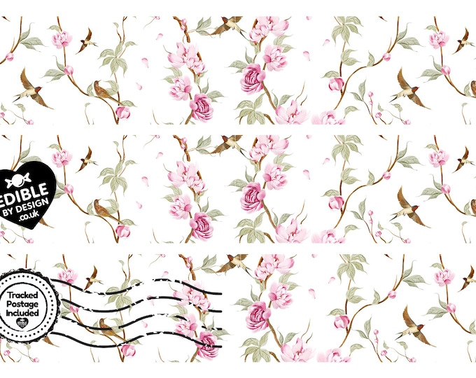 Floral & Botanical - Ribbon Border Edging for Cake in Icing