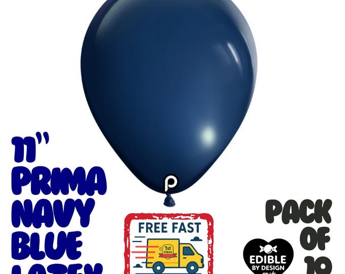 10 Pack Navy Blue Latex Balloons – 11" Helium Air Party Supplies