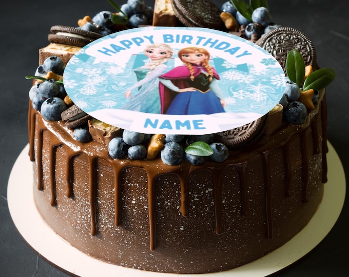 Ice Princess Personalised Birthday 2" Cupcake Toppers x 15 Edible Circles printed with edible ink. Snow decoration cupcakes