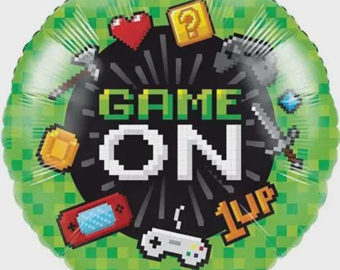 Game On Foil Balloon - 18" round Balloon for Helium or Air