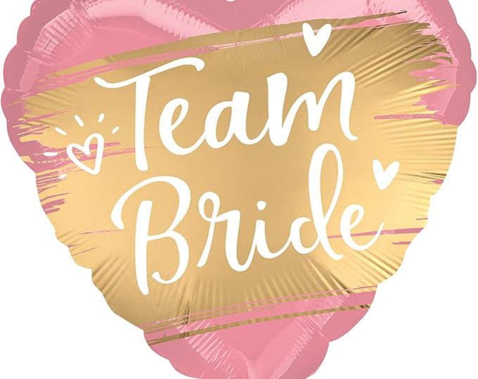 Team Bride Heart Foil Balloon - 18" inflated - Balloon for Helium or Air by Anagram