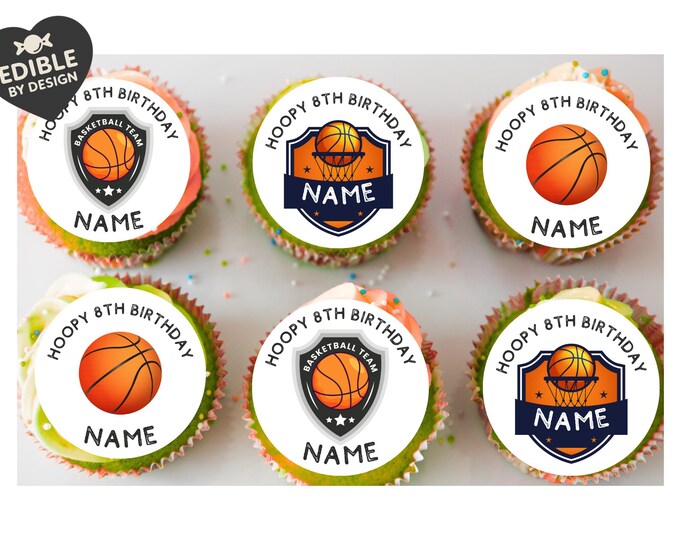 Basketball Personalised Birthday Cake Toppers Matching Stickers Foil Balloon Invitations and Party Pack