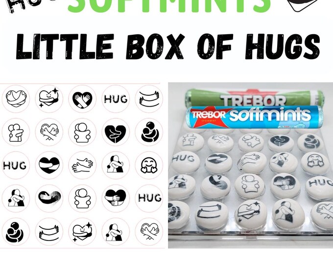 Little Box of Hugs Trebor Softmints Perfect Printed with various hug designs Perfect gift for friends or family in need of hugs and love