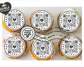 QR Code Cake Toppers: Edible Image Circles for Corporate Events on Icing or Wafer