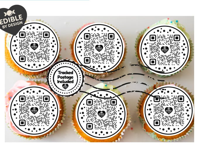 QR Code Cake Toppers: Edible Image Circles for Corporate Events on Icing or Wafer