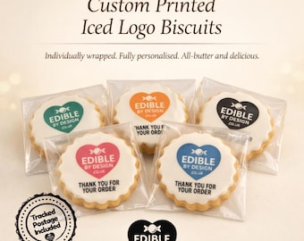 Personalised Iced All Butter Logo Biscuits Individually Wrapped
