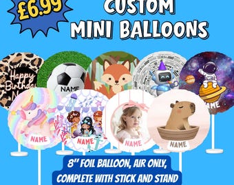 Custom Printed Mini Foil Balloon 8" Suitable for Air only