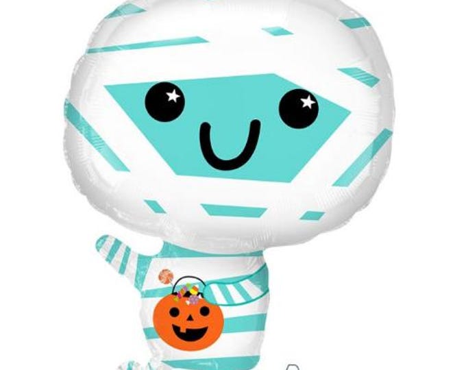 Cute Halloween Mummy Foil Balloon - Anagram - 55cm high max Novelty Halloween Balloon for Helium or Air