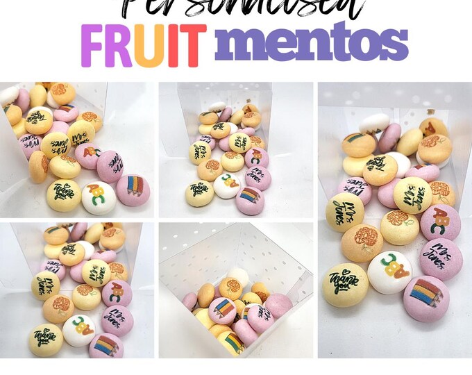Fruit Mentos - Personalised Fruit Sweets with edible ink, your choice of image, photo or text - Perfect Birthday, Anniversary, New Job