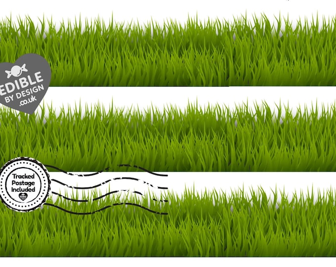 Green Grass Jungle Ribbon Border Edging for Cake: Edible Decoration on Icing