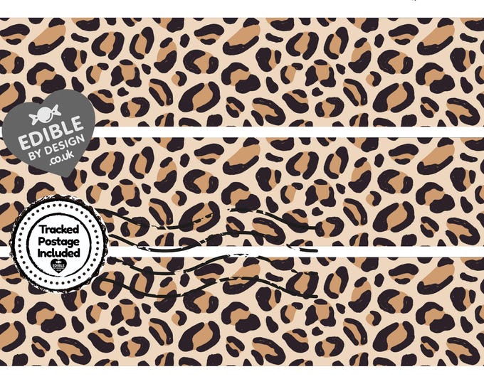 Leopard Print Ribbon Border Edging for Cake: Edible Animal Pattern Party Decoration on Icing