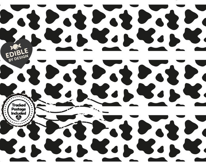 Animal Print Ribbon Border Edging for Cake: Edible Cow, Tiger, Zebra, Giraffe Pattern Cake Decoration on Icing