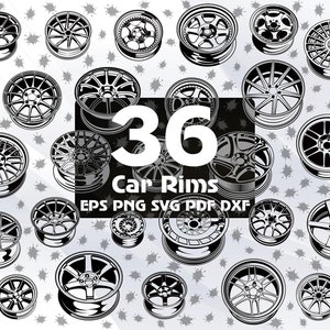 36 Rims SVG, Rims Clipart, Rims PNG, Rims Vector, Dxf, Eps, Png, Pdf #060