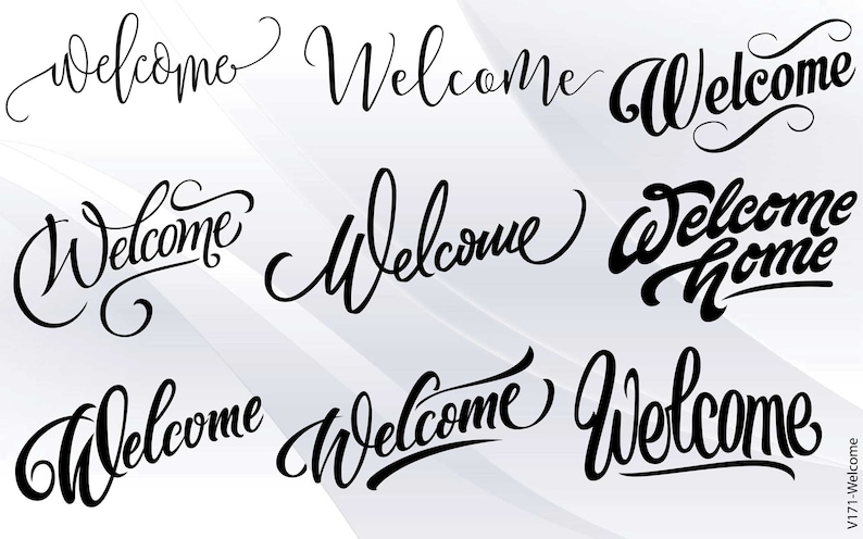 38 Welcome SVG Vector Files: Calligraphy Lettering (digital Download ...