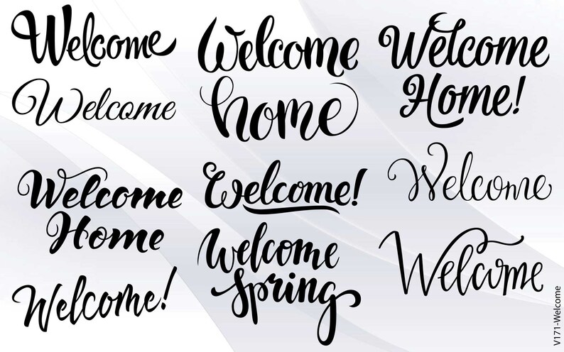 38 Welcome SVG Vector Files: Calligraphy Lettering (digital Download ...