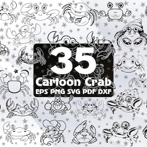 35 Crab SVG, Crab PNG, Crab Clipart, Crab Picture, Cartoon Crab, Ocean Svg File, Crab Dxf, Crab EPS, Crab Vector, Eps, Png, Pdf #155