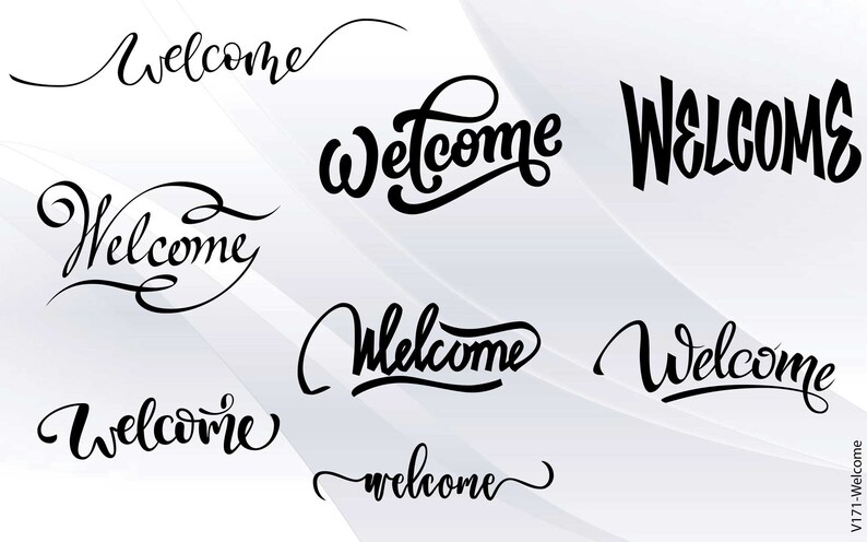 38 Welcome SVG Vector Files: Calligraphy Lettering (digital Download ...