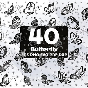40 Schmetterling SVG, Schmetterling PNG, Schmetterling Clipart, Schmetterling Dekor, Schmetterling EPS, Schmetterling Png #025