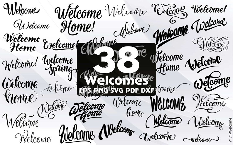 38 Welcome SVG Vector Files: Calligraphy Lettering (digital Download ...