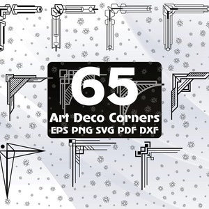 65 Art Deco Element SVG, Art Deco SVG, Art deco Corner, Art Deco Stencil, Art Deco File, Wall Stencil SVG, Text Divider, Eps, Png, Pdf #176