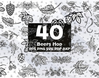 Beer Hops SVG PNG Dxf, Hops SVG, Hops Branch Svg, Hops Clipart, Hops Files For Cricut, Brewery Logo Svg, Beer Brewing Svg, Hops Vector #210