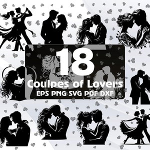18 Couples SVG, Couple SVG bundle, Lovers Silhouettes, Couples of Lovers Svg, Marriage SVG, Couple Clipart, Couple for Cricut, Pdf, Png #222