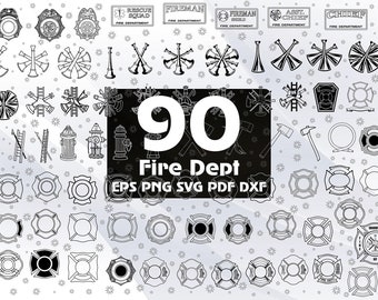 90 Fire Dept SVG, Firefighter SVG, Fireman SVG, Fire Department Svg, Firefighter Clipart, Firefighter Cross, Firefighter Badge, Pdf #132