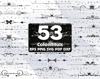 53 Colonititul Element SVG, Divider SVG, Colonititul divider, Colonititul Stencil, Design Elements SVG, Text Divider, Eps, Png, Pdf #179