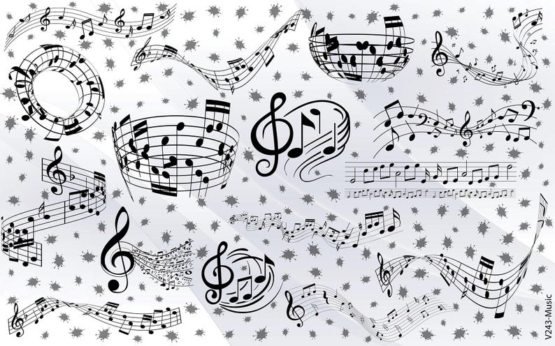 Music Notes SVG Bundle: Vector Graphics Clipart (digital Download) - Etsy