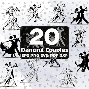 20 Dancing Couples SVG, Dancing Couple SVG bundle, Lovers Silhouettes, Couples of Lovers Svg, Marriage SVG, Couple Clipart, Pdf, Png #252