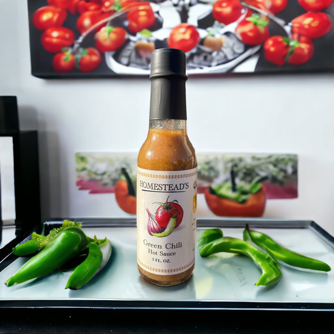 Homesteads Green Chili Hot Sauce, Gourmet Sauce, Foodie, Holiday Gift