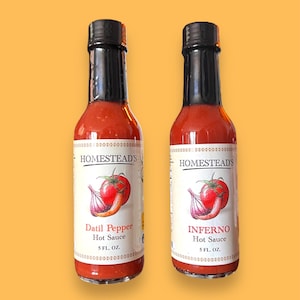 Hot Sauce, Homestead’s, Kosher, Duo, hot sauce 2 pack,Inferno, Datil, Vegan, holiday gift, Gourmet gift, gift set, condiments, hot sauces