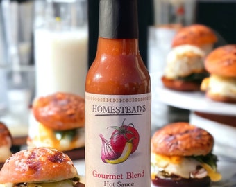 Homestead’s Gourmet Blend Hot Sauce, Homestead’s gift, Gourmet Sauce, Foodie, Holiday gift, kitchen gift, Restaurant Sauce, Spicy sauce