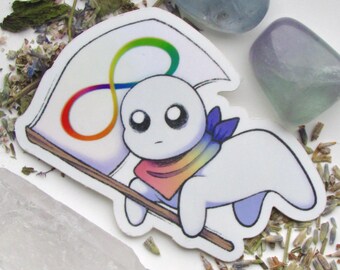 Autism Creature Neurodivergent Pride Flag Vinyl Sticker