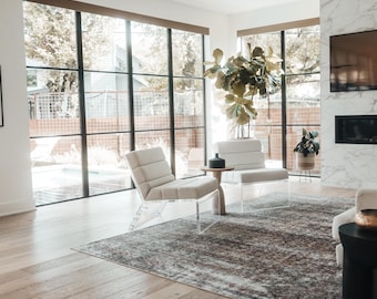 Acrylic Lucite Boucle Chair: Modern Handcrafted Accent Lounge Chair