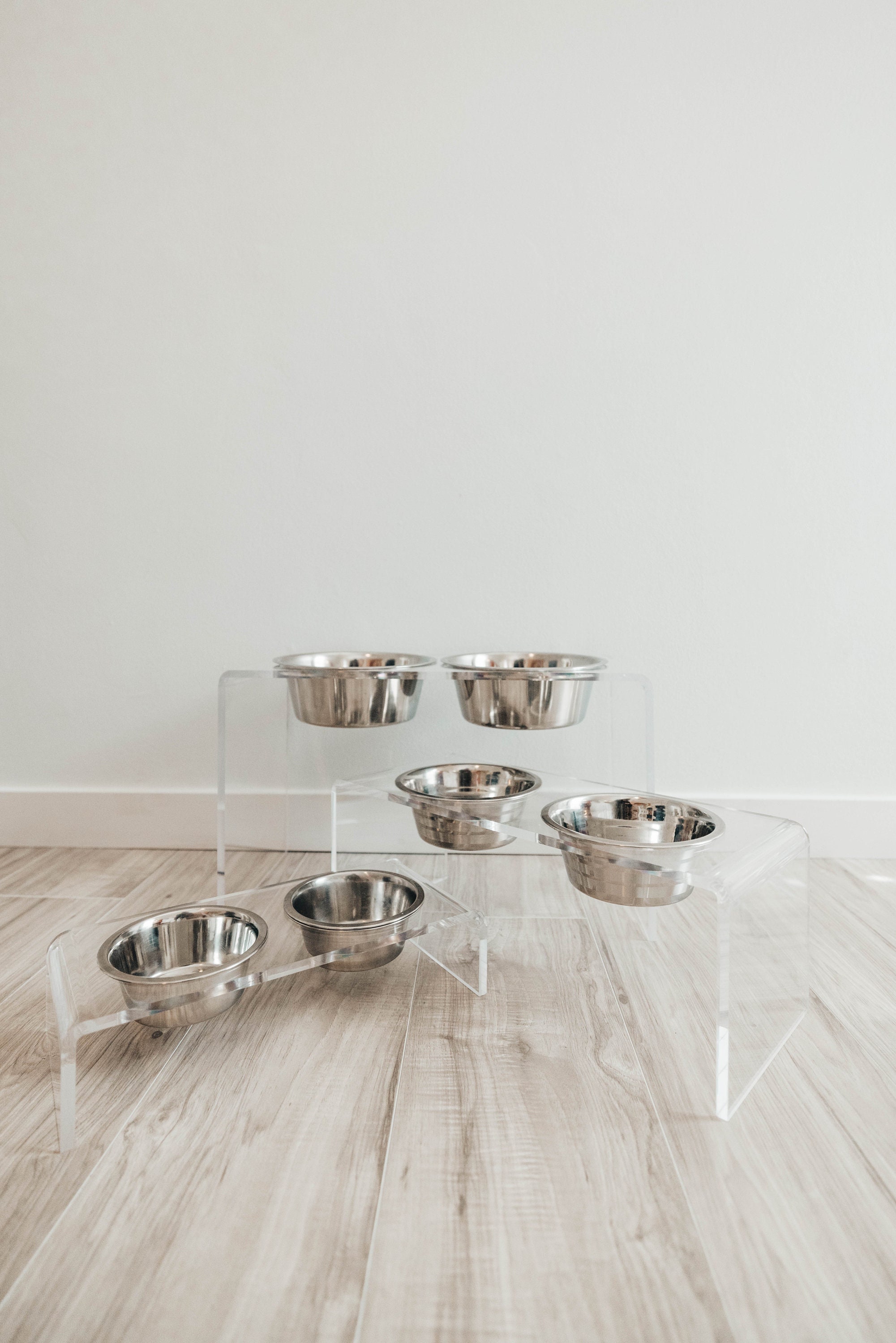 Clear Acrylic Dog Feeders, Modern Elevated Dog Bowls