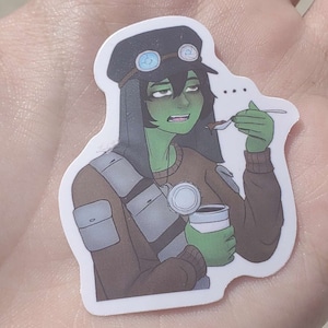 Rebecha eating beans sticker