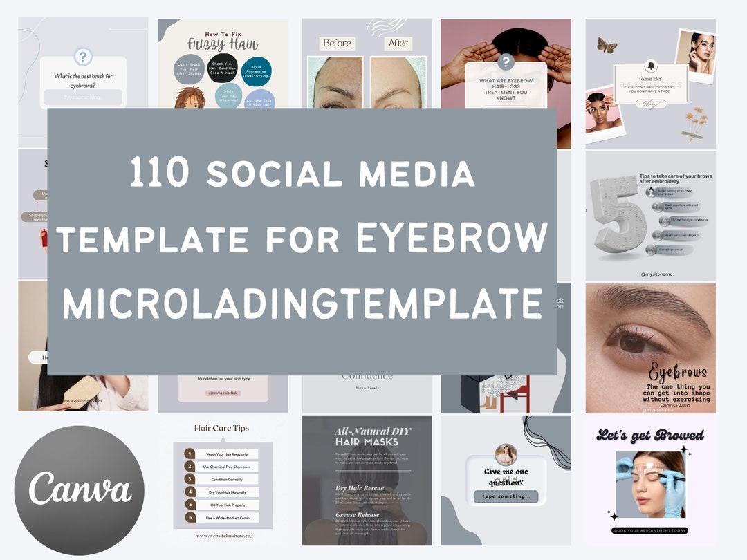 Eyebrow Microlading Instagram Whole Bundle Template, Post, Eye Brow ...
