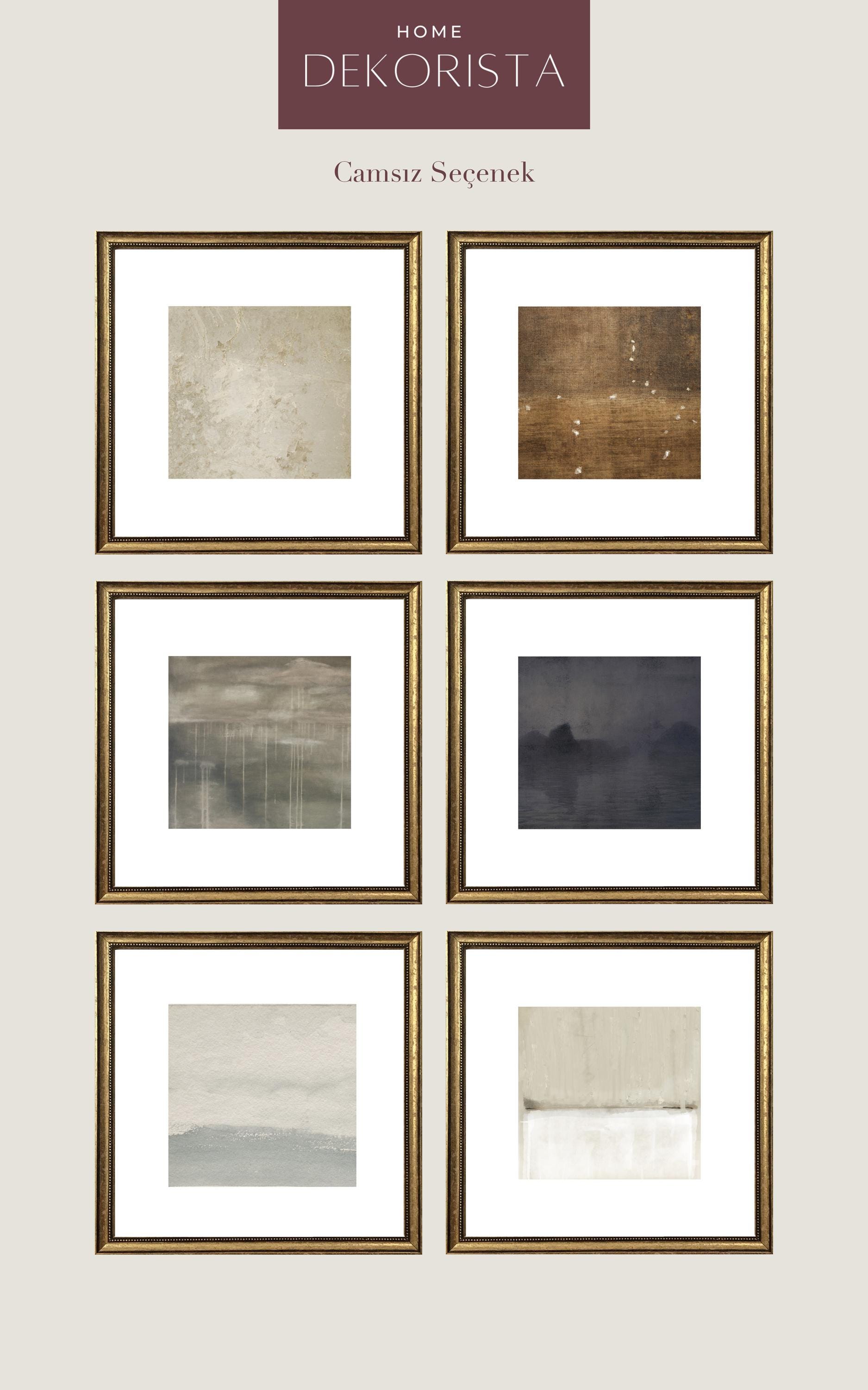 Set of 6 Neutral Minimalist Gallery Wall Art Prints, Vintage Abstract ...