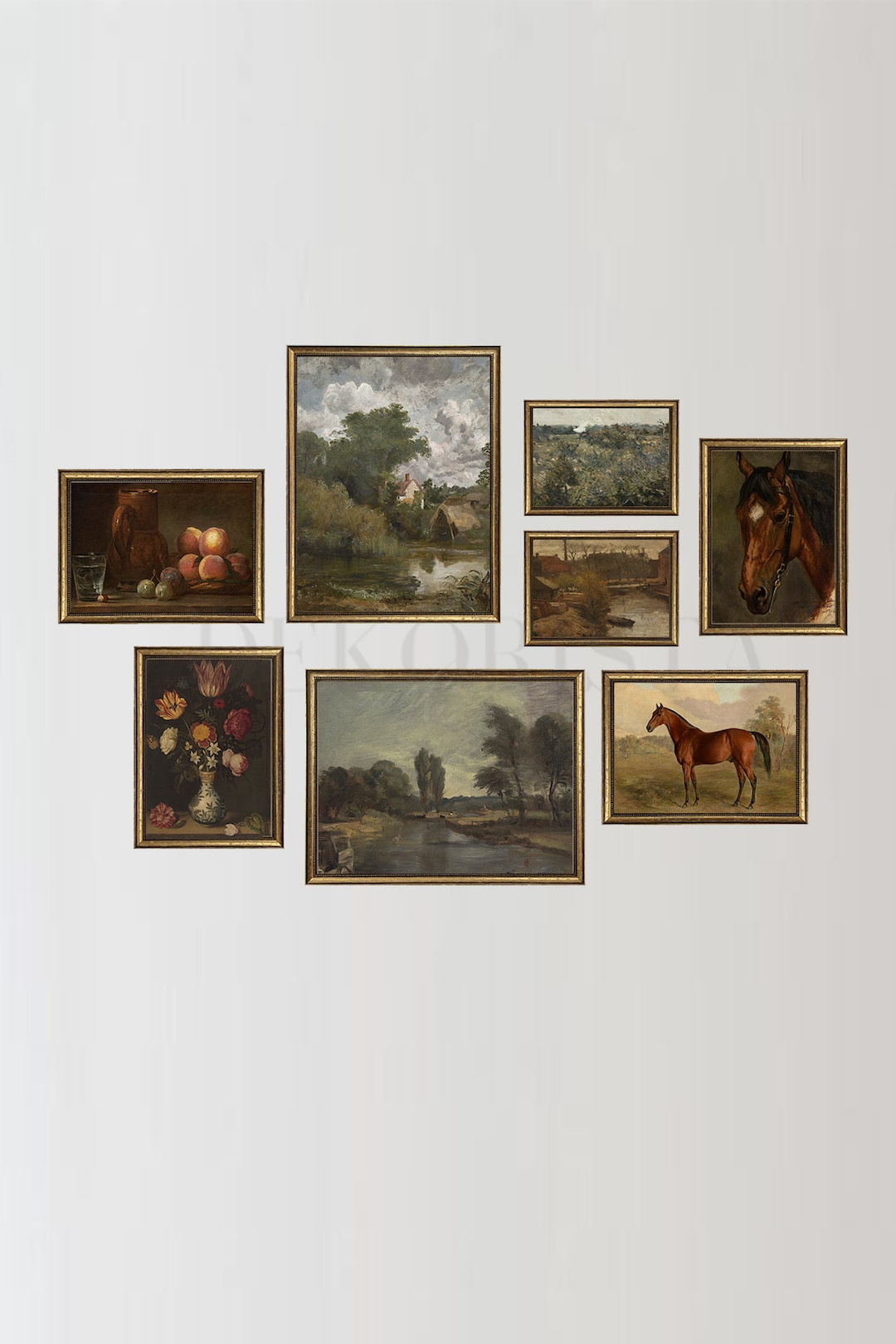 Vintage Gallery Wall Set I Vintage Gold Framed Wall Art Print I Vintage