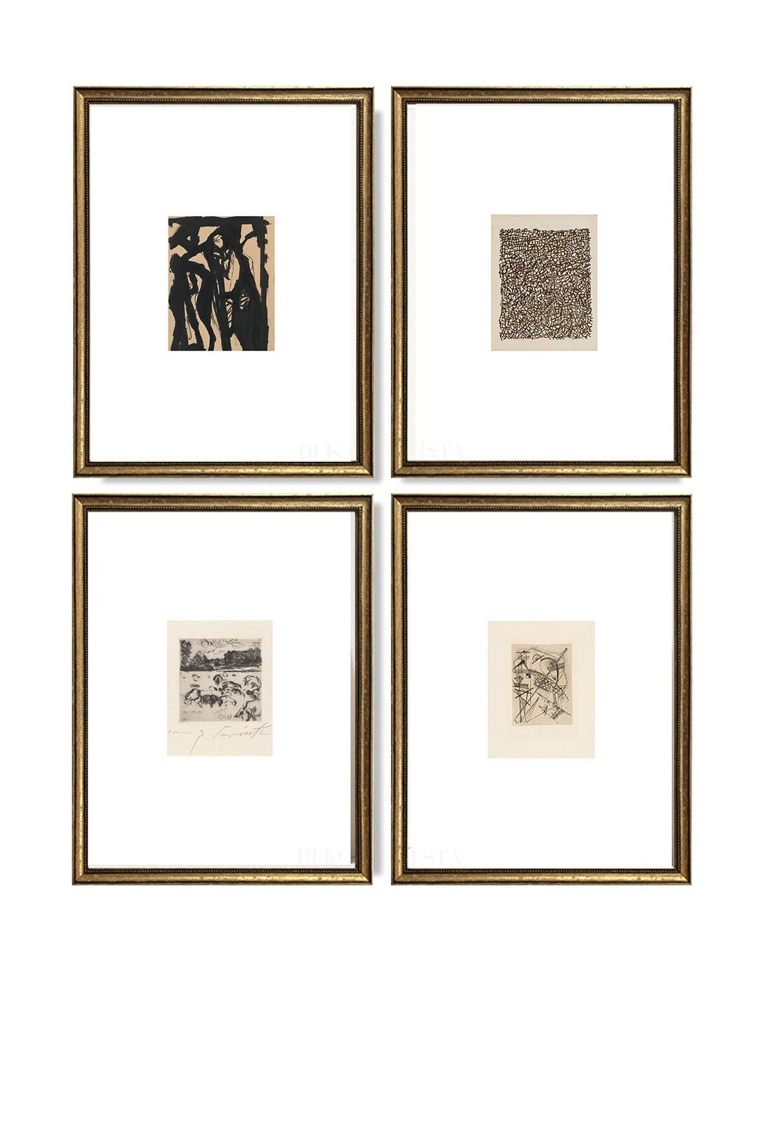 Vintage Gallery Wall Set I Vintage Gold Framed Wall Art Print I Vintage