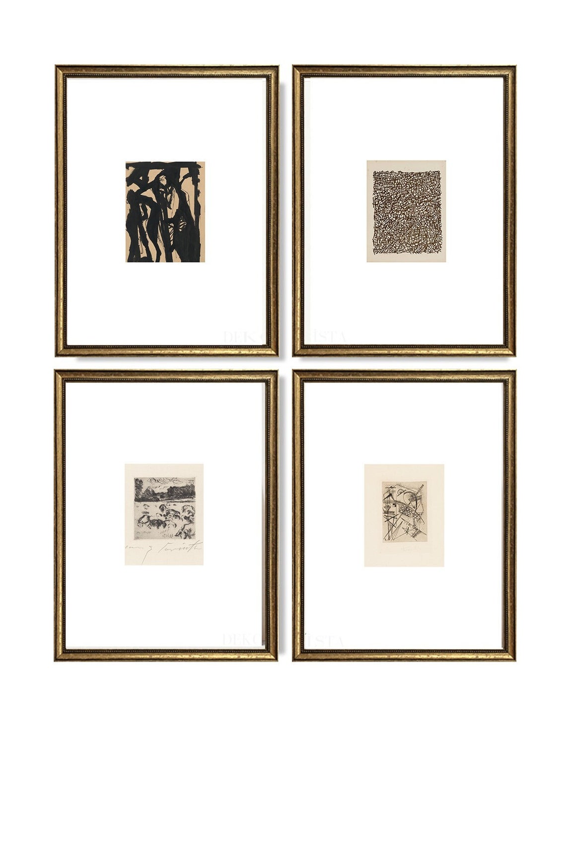 Vintage Gallery Wall Set I Vintage Gold Framed Wall Art Print Etsy