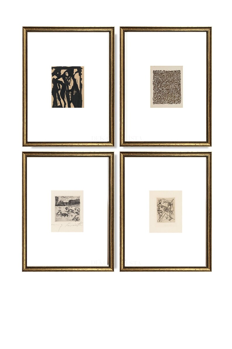 Vintage Gallery Wall Set I Vintage Gold Framed Wall Art Print I Vintage