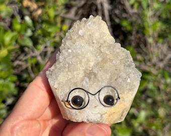 Clear Quartz Cluster Crystal Buddy, Crystal Hedgehog, Quartz, Crystal, Christmas, Animal, Pet Rock, Gift, Christmas Stocking #727B