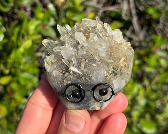 Clear Quartz Cluster Crystal Buddy, Crystal Hedgehog, Quartz, Crystal, Christmas, Animal, Pet Rock, Gift, Christmas Stocking #727A