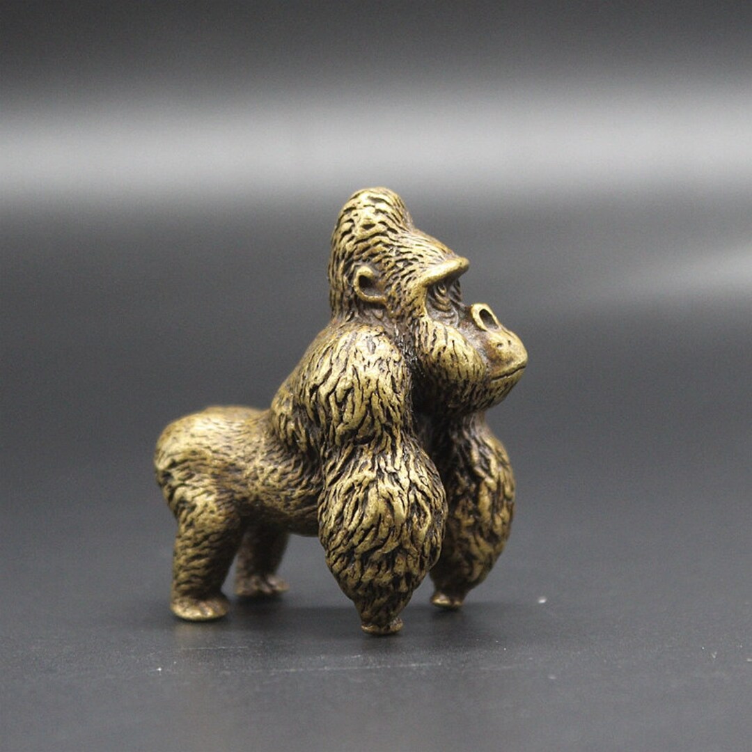 Brass Tea Pet Gorilla Sculpture/tea Table Ornament/home Decor Etsy