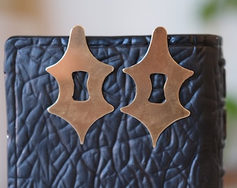 Handmade Abstract Mace Threader Earrings - Modern and Geometric, Artisan Earring made in USA