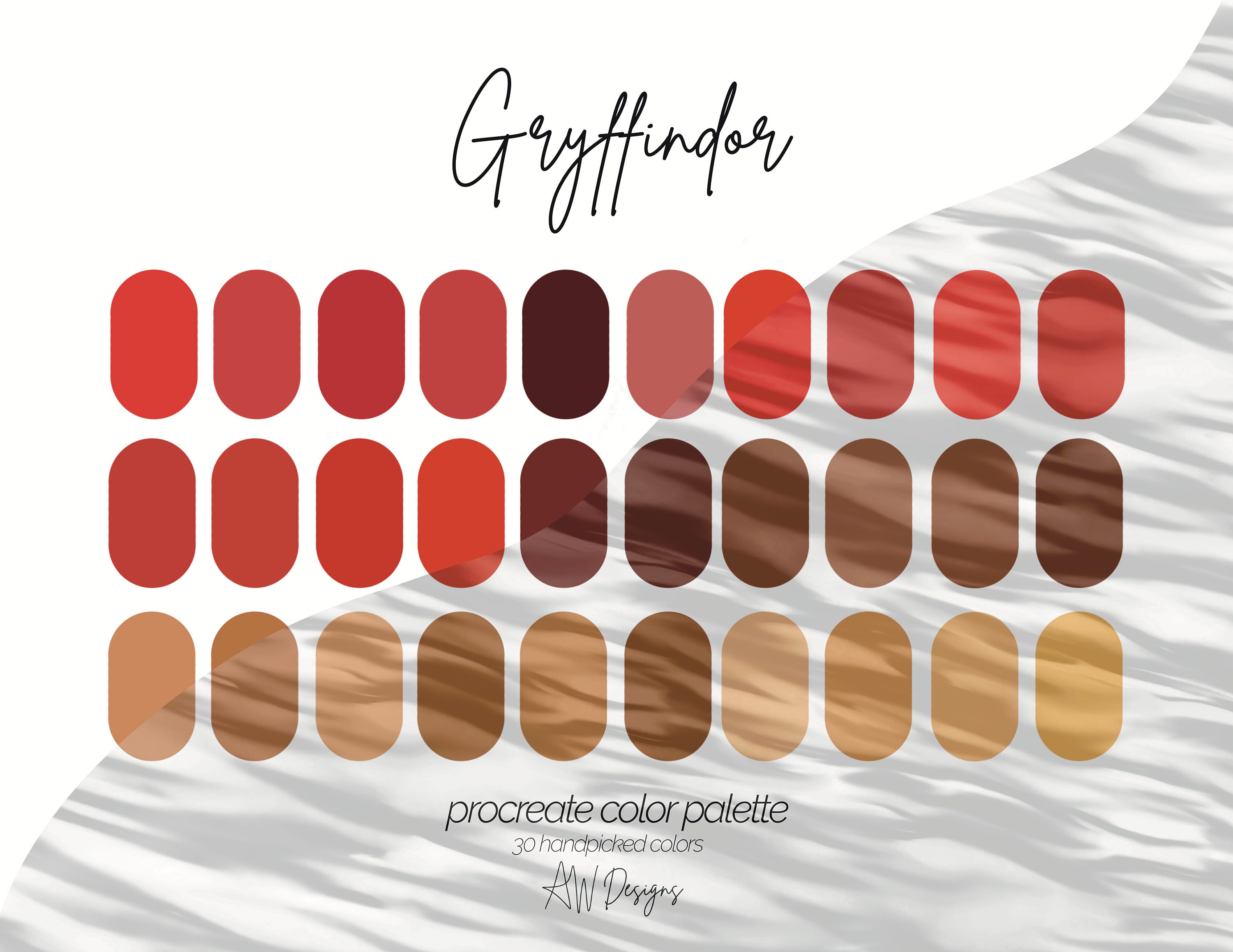 Gryffindor Palette | Color Swatches | iPad Lettering | Illustration ...