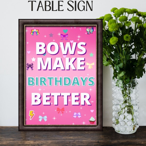 Unicorn Table Sign Centerpiece Jojo Siwa Party Decoration Instant Download Girls Bday Decoration Printable Bday Party Decor Digital Rainbow