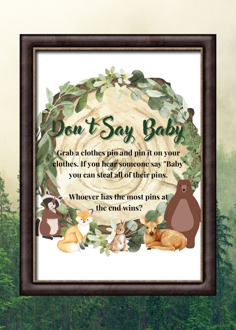 Forest Animal Baby Shower Decorations Table Signs Woodland Etsy